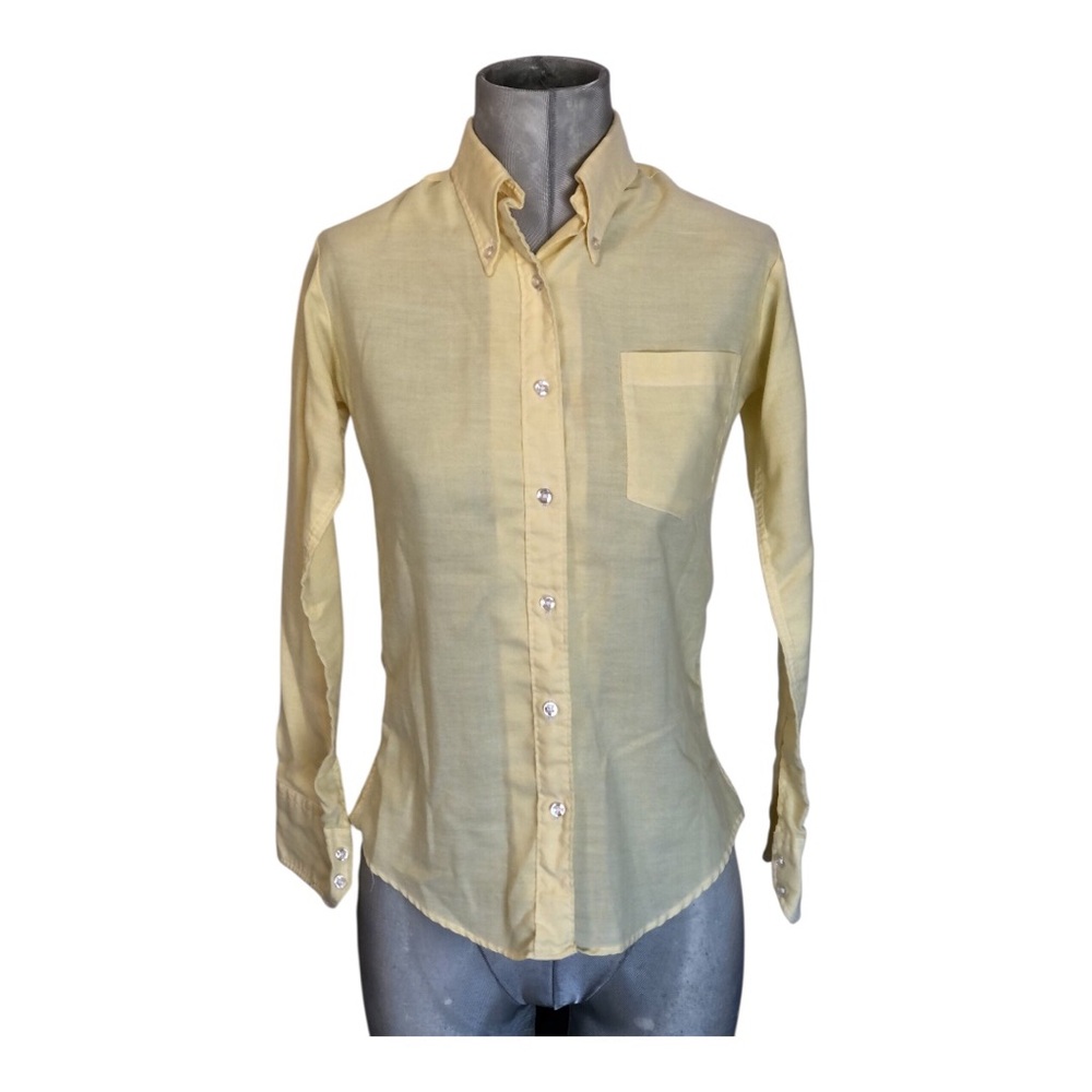 VTG Women’s Yellow Button-Down Cotton Shirt